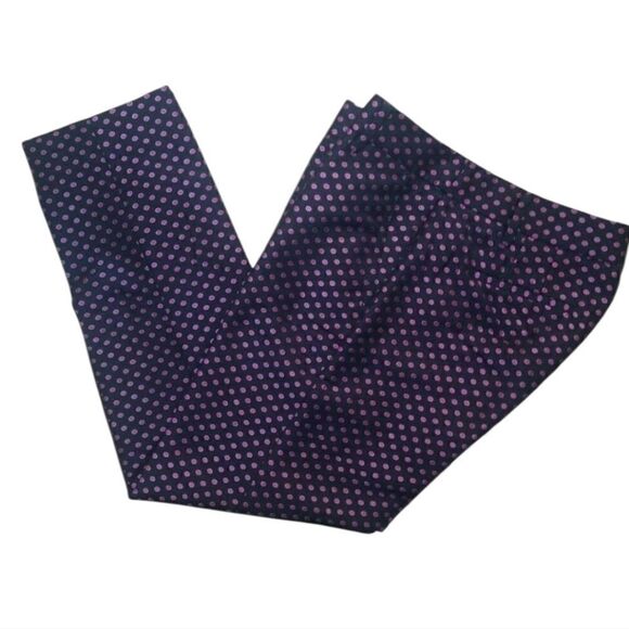 J.Crew Factory Black  & Pink Jacquard Pants - Picture 2 of 5